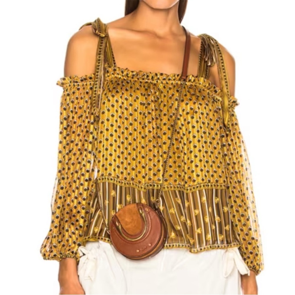 ULLA JOHNSON Clement Cold Shoulder Top - Picture 1 of 11